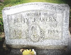 Betty Jane <I>Dury</I> Akers 