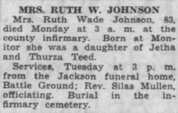 Ruth <I>Wade</I> Johnson 