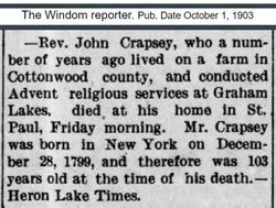 Rev John Crapsey Jr.