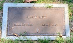 Alice Sarah <I>Brown</I> Row 