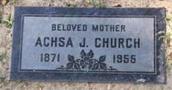 Achsa Jane <I>Welch</I> Church 