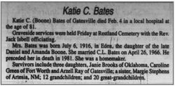 Katherine “Katie” <I>Boone</I> Bates 