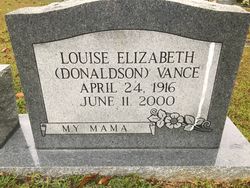 Louise Elizabeth <I>Donaldson</I> Vance 
