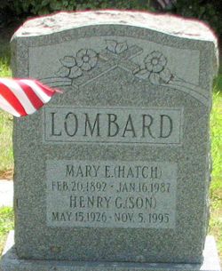 Mary Elizabeth <I>Hatch</I> Lombard 