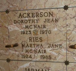 Dorothy Jean <I>McNair</I> Ackerson 