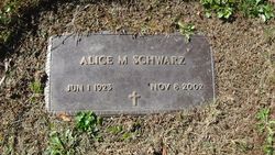 Alice M <I>Hahn</I> Schwarz 