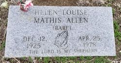 Helen Babe Louise <I>Mathis</I> Allen 