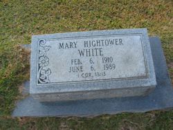 Mary <I>Hightower</I> White 