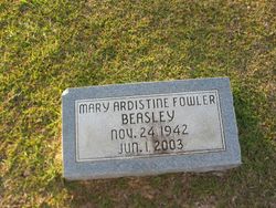 Mary Ardistine <I>Fowler</I> Beasley 