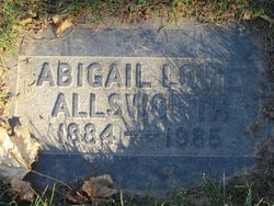Abigail “Abby” <I>Lowe</I> Allsworth 