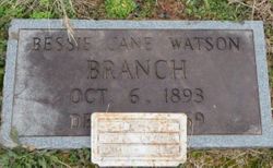 Bessie Jane <I>Watson</I> Branch 