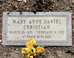 Mary Anne <I>Daniel</I> Christian 