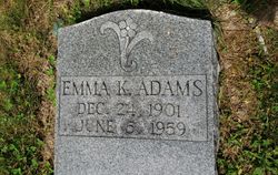Emma <I>Keys</I> Adams 