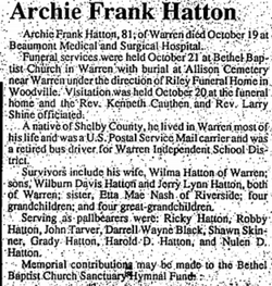 Archibald Franklin “Archie” Hatton 