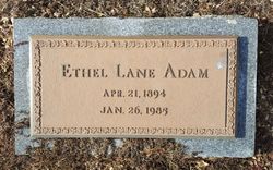 Ethel May <I>Lane</I> Adam 