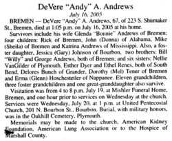 DeVere A “Andy” Andrews 