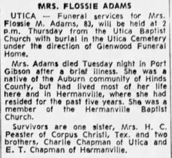 Flossie Maud <I>Chapman</I> Adams 