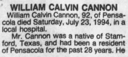 William Calvin Cannon 
