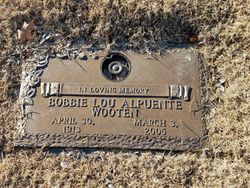 Bobbie Lou <I>Graves</I> Alpuente Wooten 
