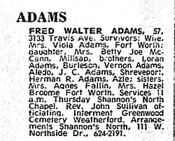 Freddie Walter “Fred” Adams 