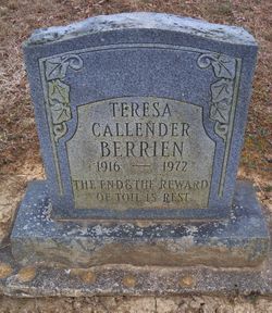 Teresa <I>Callender</I> Berrien 