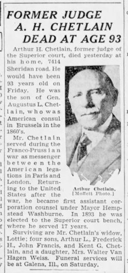 Judge Arthur Henry Chetlain 