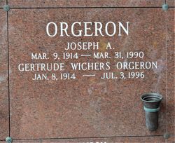 Gertrude <I>Wichers</I> Orgeron 