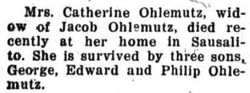 Catherine P. <I>Bill</I> Ohlemutz 