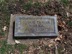 Minnie M Susan <I>Thayer</I> Weirick 