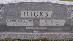 Bennie Lee <I>Adams</I> Hicks 
