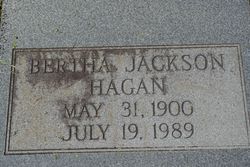 Bertha <I>Jackson</I> Hagan 