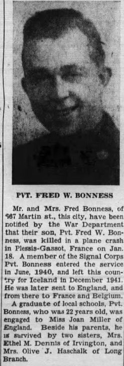 Pvt Fred W. Bonness 