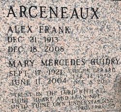 Mary Mercedes <I>Guidry</I> Arceneaux 
