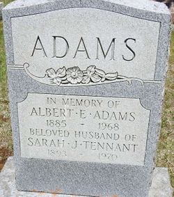 Sarah J <I>Tennant</I> Adams 