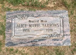 Alice Marie <I>Sharp</I> Barrows 