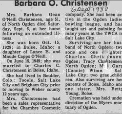 Barbara Gean <I>O'Neil</I> Christensen 