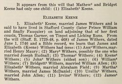 Elizabeth <I>Keene</I> Withers 
