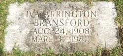 Iva <I>Arrington</I> Bransford 