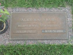 Alice Mae <I>Allen</I> Adams 