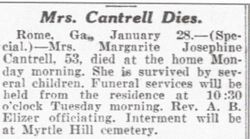 Margaret Josephine <I>Harrison</I> Cantrell 