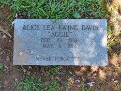 Alice Lea “Aggie” <I>Ewing</I> Davis 