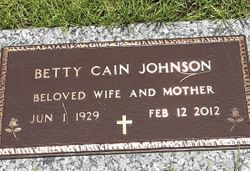 Betty June <I>Cain</I> Johnson 