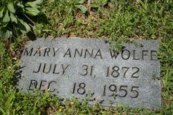 Mary Anna <I>Lane</I> Wolfe 