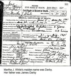 Martha J <I>Darby</I> White 