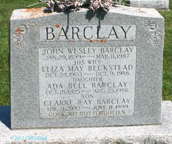 Eliza May “Liza” <I>Beckstead</I> Barclay 