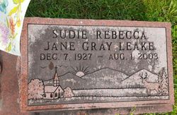Sudie Rebecca Jane <I>Gray</I> Leake 