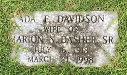 Ada Frances <I>Davidson</I> Dasher 