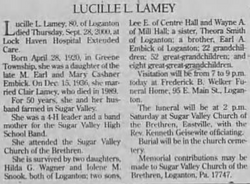 Lucille Louise <I>Embick</I> Lamey 