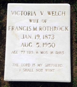 Victoria Virginia <I>Welch</I> Rothrock 