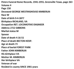 George Westinghouse Kimberlin 